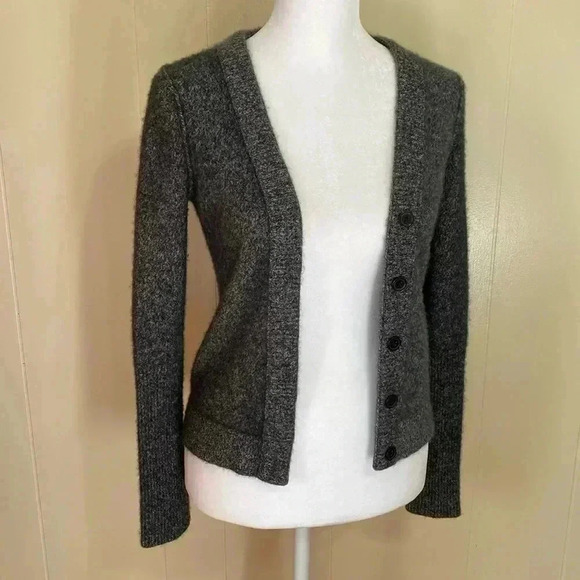 Aqua 100% Cashmere Gray Button Front Cardigan, Size XS. - Picture 1 of 9